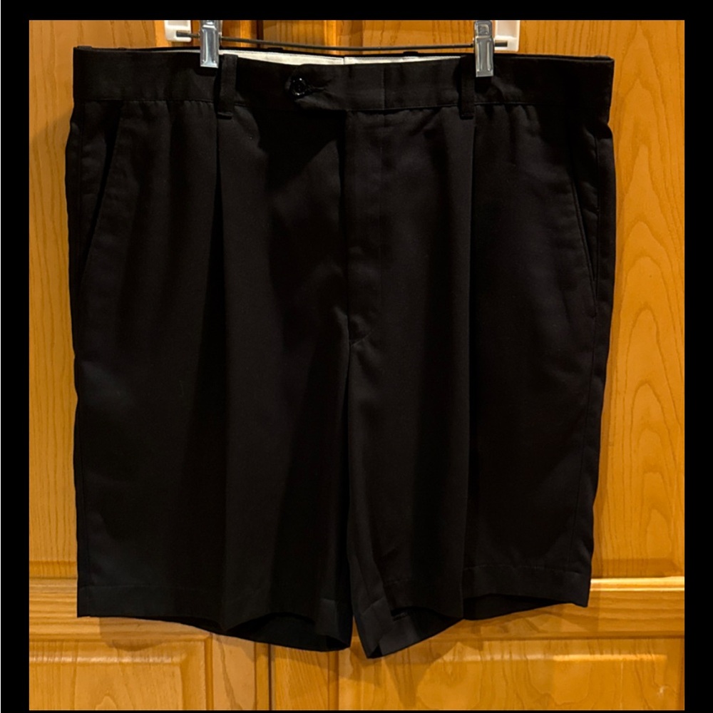 GALA Slacks Men's Black Pleated Dress Shorts Size 36